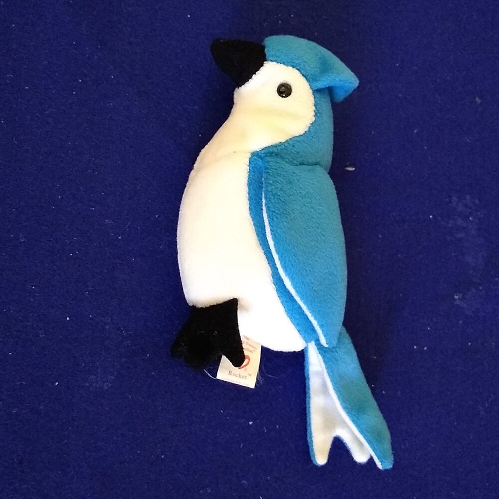 Ty Beanie Baby Rocket the Blue Jay 1998 Used size 9”